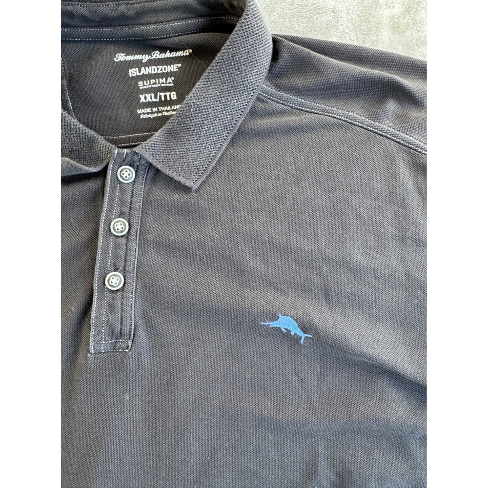 Tommy Bahama IslandZone Polo Shirt Mens XXL Gray Supima Golf Dadcore Preppy‎ - Picture 3 of 8